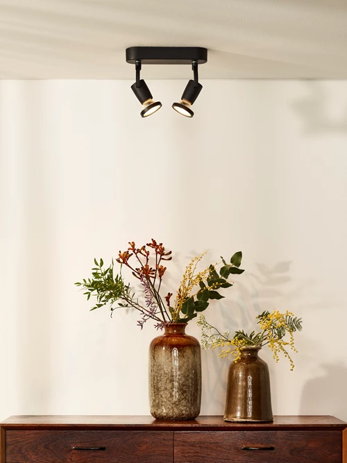 Lucide JASTER-LED - Deckenstrahler - LED - GU10 - 2x5W 2700K - Schwarz - Atmosphäre 1